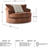 image:imageSignature Design by Ashley Laylabrook Modern Oversized Swivel Accent Chair with Removable Seat Cushion and 3 Accent Pillows OrangeOrange
