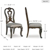 image:imageSignature Design by Ashley Maylee Dining Room Arm Chair Set of 2Dark Brown  Light Gray