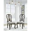 image:imageSignature Design by Ashley Maylee Dining Room Arm Chair Set of 2Dark Brown  Light Gray