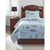 image:imageSignature Design by Ashley McAllen Contemporary Airplane amp Helicopter Design Twin Quilt with One Pillow Sham Set Blue Red Green