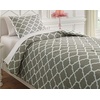 image:imageSignature Design by Ashley Media Modern Geometric Design Reversible Twin Comforter with One Pillow Sham Set Gray White