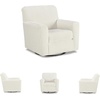 image:imageSignature Design by Ashley Modern Herstow Swivel Glider Accent Chair Ivory