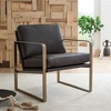 image:imageSignature Design by Ashley Modern Leather Accent Chair Dark Brown amp Gold