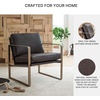 image:imageSignature Design by Ashley Modern Leather Accent Chair Dark Brown amp Gold