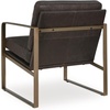 image:imageSignature Design by Ashley Modern Leather Accent Chair Dark Brown amp Gold