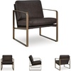 image:imageSignature Design by Ashley Modern Leather Accent Chair Dark Brown amp Gold