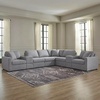 image:imageSignature Design by Ashley Modmax Contemporary Swivel Glider Recliner Manual Reclining Motion with Hidden Storage NextGen Nuvella Performance Fabric for Nurseries Light Gray 42 WRight Hand Facing