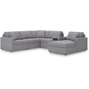 image:imageSignature Design by Ashley Modmax Contemporary Swivel Glider Recliner Manual Reclining Motion with Hidden Storage NextGen Nuvella Performance Fabric for Nurseries Light Gray 42 WRight Hand Facing