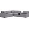 image:imageSignature Design by Ashley Modmax Contemporary Swivel Glider Recliner Manual Reclining Motion with Hidden Storage NextGen Nuvella Performance Fabric for Nurseries Light Gray 42 WRight Hand Facing