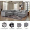 image:imageSignature Design by Ashley Modmax Contemporary Swivel Glider Recliner Manual Reclining Motion with Hidden Storage NextGen Nuvella Performance Fabric for Nurseries Light Gray 42 WRight Hand Facing
