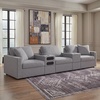 image:imageSignature Design by Ashley Modmax Contemporary Swivel Glider Recliner Manual Reclining Motion with Hidden Storage NextGen Nuvella Performance Fabric for Nurseries Light Gray 42 WSymmetrical