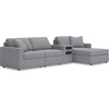 image:imageSignature Design by Ashley Modmax Contemporary Swivel Glider Recliner Manual Reclining Motion with Hidden Storage NextGen Nuvella Performance Fabric for Nurseries Light Gray 42 WRight Hand Facing