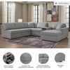 image:imageSignature Design by Ashley Modmax Contemporary Swivel Glider Recliner Manual Reclining Motion with Hidden Storage NextGen Nuvella Performance Fabric for Nurseries Light Gray 42 WRight Hand Facing