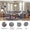 image:imageSignature Design by Ashley Modmax Contemporary Swivel Glider Recliner Manual Reclining Motion with Hidden Storage NextGen Nuvella Performance Fabric for Nurseries Light Gray 42 WL Shape