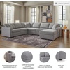 image:imageSignature Design by Ashley Modmax Contemporary Swivel Glider Recliner Manual Reclining Motion with Hidden Storage NextGen Nuvella Performance Fabric for Nurseries Light Gray 42 WRight U Shape