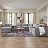 image:imageSignature Design by Ashley Modmax Contemporary Swivel Glider Recliner Manual Reclining Motion with Hidden Storage NextGen Nuvella Performance Fabric for Nurseries Light Gray 42 WLeft Hand Facing