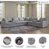 image:imageSignature Design by Ashley Modmax Contemporary Swivel Glider Recliner Manual Reclining Motion with Hidden Storage NextGen Nuvella Performance Fabric for Nurseries Light Gray 42 WRight Hand Facing