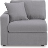image:imageSignature Design by Ashley Modmax Contemporary Swivel Glider Recliner Manual Reclining Motion with Hidden Storage NextGen Nuvella Performance Fabric for Nurseries Light Gray 42 WRight Hand Facing
