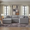 image:imageSignature Design by Ashley Modmax Contemporary Swivel Glider Recliner Manual Reclining Motion with Hidden Storage NextGen Nuvella Performance Fabric for Nurseries Light Gray 42 WLeft U Shape
