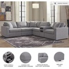 image:imageSignature Design by Ashley Modmax Contemporary Swivel Glider Recliner Manual Reclining Motion with Hidden Storage NextGen Nuvella Performance Fabric for Nurseries Light Gray 42 WRight Hand Facing