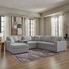 image:imageSignature Design by Ashley Modmax Contemporary Swivel Glider Recliner Manual Reclining Motion with Hidden Storage NextGen Nuvella Performance Fabric for Nurseries Light Gray 42 WLeft Hand Facing