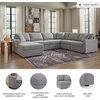 image:imageSignature Design by Ashley Modmax Contemporary Swivel Glider Recliner Manual Reclining Motion with Hidden Storage NextGen Nuvella Performance Fabric for Nurseries Light Gray 42 WLeft U Shape