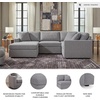 image:imageSignature Design by Ashley Modmax Contemporary Swivel Glider Recliner Manual Reclining Motion with Hidden Storage NextGen Nuvella Performance Fabric for Nurseries Light Gray 42 WLeft U Shape