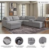 image:imageSignature Design by Ashley Modmax Contemporary Swivel Glider Recliner Manual Reclining Motion with Hidden Storage NextGen Nuvella Performance Fabric for Nurseries Light Gray 42 WLeft Hand Facing