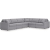 image:imageSignature Design by Ashley Modmax Contemporary Swivel Glider Recliner Manual Reclining Motion with Hidden Storage NextGen Nuvella Performance Fabric for Nurseries Light Gray 42 WRight Hand Facing
