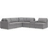 image:imageSignature Design by Ashley Modmax Contemporary Swivel Glider Recliner Manual Reclining Motion with Hidden Storage NextGen Nuvella Performance Fabric for Nurseries Light Gray 42 WRight Hand Facing