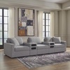 image:imageSignature Design by Ashley Modmax Contemporary Swivel Glider Recliner Manual Reclining Motion with Hidden Storage NextGen Nuvella Performance Fabric for Nurseries Light Gray 42 WSymmetrical
