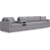 image:imageSignature Design by Ashley Modmax Contemporary Swivel Glider Recliner Manual Reclining Motion with Hidden Storage NextGen Nuvella Performance Fabric for Nurseries Light Gray 42 WRight Hand Facing