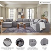 image:imageSignature Design by Ashley Modmax Contemporary Swivel Glider Recliner Manual Reclining Motion with Hidden Storage NextGen Nuvella Performance Fabric for Nurseries Light Gray 42 WLeft Hand Facing