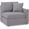 image:imageSignature Design by Ashley Modmax Contemporary Swivel Glider Recliner Manual Reclining Motion with Hidden Storage NextGen Nuvella Performance Fabric for Nurseries Light Gray 42 WLeft Hand Facing