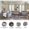 image:imageSignature Design by Ashley Modmax Contemporary Swivel Glider Recliner Manual Reclining Motion with Hidden Storage NextGen Nuvella Performance Fabric for Nurseries Light Gray 42 WRight Hand Facing