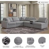 image:imageSignature Design by Ashley Modmax Contemporary Swivel Glider Recliner Manual Reclining Motion with Hidden Storage NextGen Nuvella Performance Fabric for Nurseries Light Gray 42 WRight Hand Facing