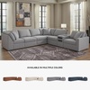 image:imageSignature Design by Ashley Modmax Contemporary Swivel Glider Recliner Manual Reclining Motion with Hidden Storage NextGen Nuvella Performance Fabric for Nurseries Light Gray 42 WL Shape