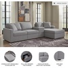 image:imageSignature Design by Ashley Modmax Contemporary Swivel Glider Recliner Manual Reclining Motion with Hidden Storage NextGen Nuvella Performance Fabric for Nurseries Light Gray 42 WRight Hand Facing