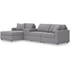 image:imageSignature Design by Ashley Modmax Contemporary Swivel Glider Recliner Manual Reclining Motion with Hidden Storage NextGen Nuvella Performance Fabric for Nurseries Light Gray 42 WLeft Hand Facing
