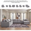 image:imageSignature Design by Ashley Modmax Contemporary Swivel Glider Recliner Manual Reclining Motion with Hidden Storage NextGen Nuvella Performance Fabric for Nurseries Light Gray 42 WRight Hand Facing