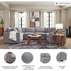 image:imageSignature Design by Ashley Modmax Contemporary Swivel Glider Recliner Manual Reclining Motion with Hidden Storage NextGen Nuvella Performance Fabric for Nurseries Light Gray 42 WU Shape