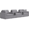 image:imageSignature Design by Ashley Modmax Contemporary Swivel Glider Recliner Manual Reclining Motion with Hidden Storage NextGen Nuvella Performance Fabric for Nurseries Light Gray 42 WSymmetrical
