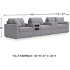 image:imageSignature Design by Ashley Modmax Contemporary Swivel Glider Recliner Manual Reclining Motion with Hidden Storage NextGen Nuvella Performance Fabric for Nurseries Light Gray 42 WSymmetrical