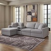 image:imageSignature Design by Ashley Modmax Contemporary Swivel Glider Recliner Manual Reclining Motion with Hidden Storage NextGen Nuvella Performance Fabric for Nurseries Light Gray 42 WLeft Hand Facing