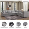 image:imageSignature Design by Ashley Modmax Contemporary Swivel Glider Recliner Manual Reclining Motion with Hidden Storage NextGen Nuvella Performance Fabric for Nurseries Light Gray 42 WRight Hand Facing