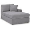image:imageSignature Design by Ashley Modmax Contemporary Swivel Glider Recliner Manual Reclining Motion with Hidden Storage NextGen Nuvella Performance Fabric for Nurseries Light Gray 42 WRight Hand Facing
