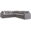 image:imageSignature Design by Ashley Modmax Contemporary Swivel Glider Recliner Manual Reclining Motion with Hidden Storage NextGen Nuvella Performance Fabric for Nurseries Light Gray 42 WL Shape