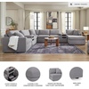 image:imageSignature Design by Ashley Modmax Contemporary Swivel Glider Recliner Manual Reclining Motion with Hidden Storage NextGen Nuvella Performance Fabric for Nurseries Light Gray 42 WRight Hand Facing