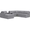 image:imageSignature Design by Ashley Modmax Contemporary Swivel Glider Recliner Manual Reclining Motion with Hidden Storage NextGen Nuvella Performance Fabric for Nurseries Light Gray 42 WLeft Hand Facing