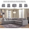 image:imageSignature Design by Ashley Modmax Contemporary Swivel Glider Recliner Manual Reclining Motion with Hidden Storage NextGen Nuvella Performance Fabric for Nurseries Light Gray 42 WL Shape